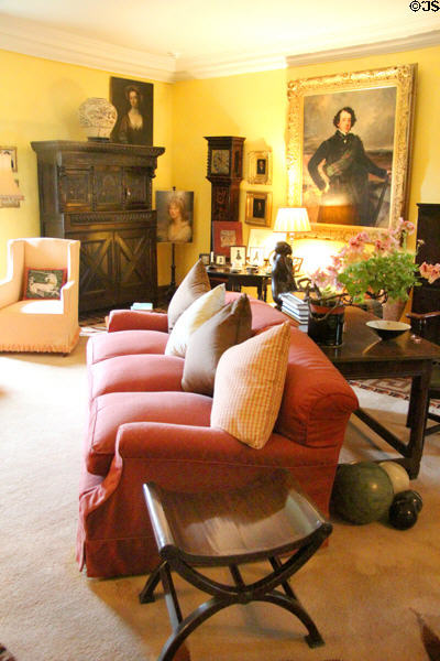 The yellow sitting room at Cawdor Castle. Cawdor, Scotland.