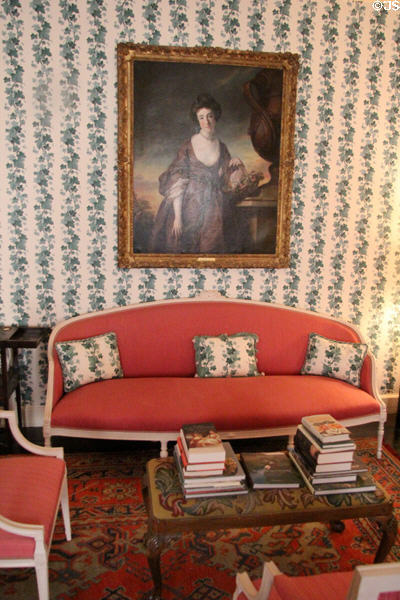 Eustacia Campbell portrait by Cotes in Woodcock bedroom at Cawdor Castle. Cawdor, Scotland.