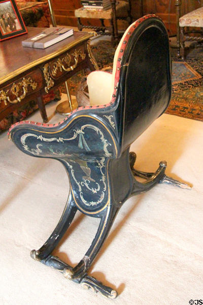 Venetian noble's gondola chair (18thC) in Tower room at Cawdor Castle. Cawdor, Scotland.
