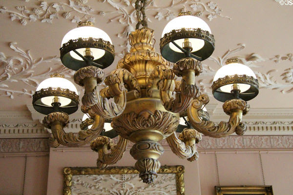 Light fixture in Vestibule at Duff House. Banff, Scotland.