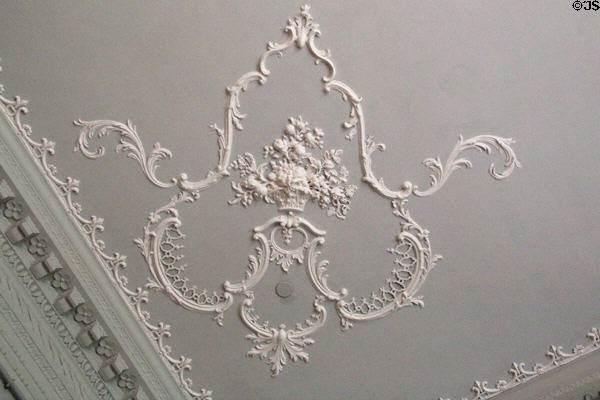 William Adam ceiling detail in dining room at Duff House. Banff, Scotland.