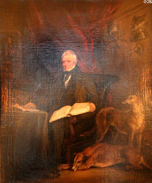 Sir Walter Scott portrait by Sir Francis Grant Prince of Wales's bedroom at Duff House. Banff, Scotland.