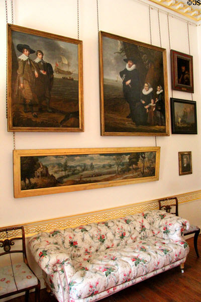 Paintings on display in house museum setting of Duff House. Banff, Scotland.