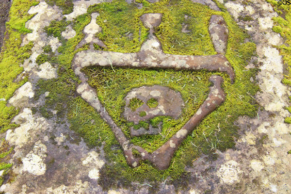 Tomb with skull & crossbones at Elgin Cathedral. Elgin, Scotland.