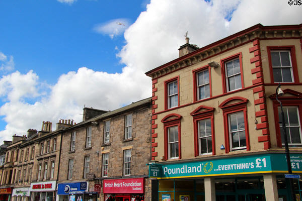 Elgin High Street heritage buildings. Elgin, Scotland.