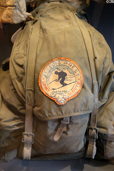 Skiing rucksack (1944) used by Lovat Scouts while training in Jasper, Canada & then used in Italian campaign at Fort George Highlanders' Museum. Fort George, Scotland.