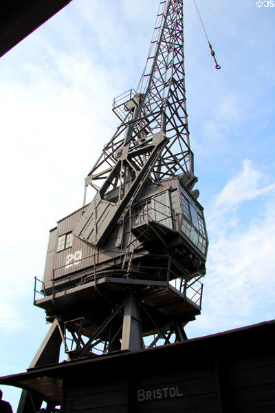Antique crane which was used at Floating Harbour to move goods from ships to warehouses. Bristol, England.