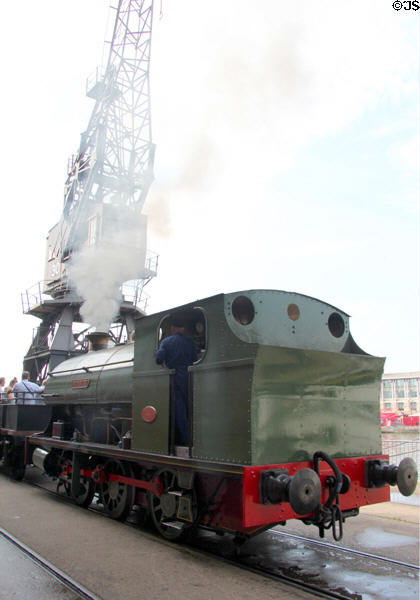 Antique steam railway which transports visitors along the Floating Harbour. Bristol, England.