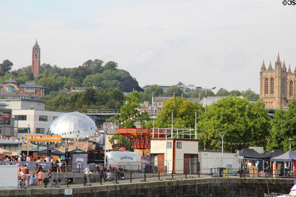 Downtown area viewed from Floating Harbour. Bristol, England.
