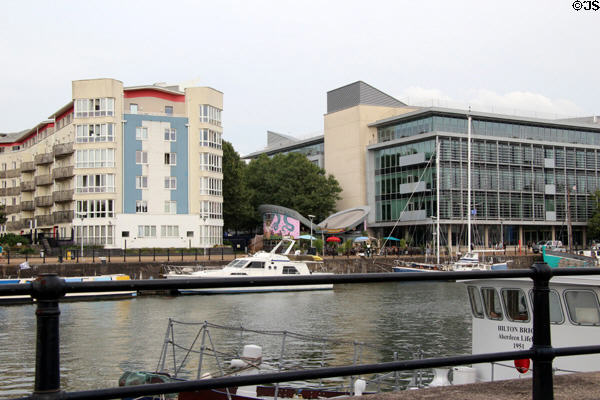 Modern housing overlooking Floating Harbour. Bristol, England.