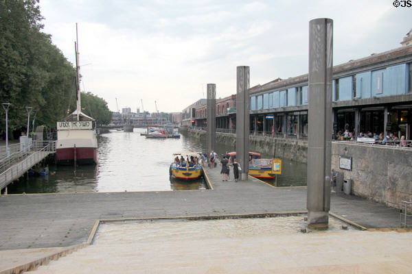Bristol Ferry & passengers docked in Floating Harbour. Bristol, England.