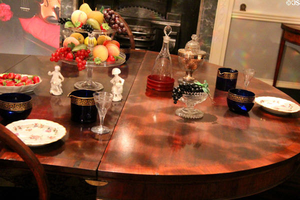 Dining table with leaf extension at Georgian House Museum. Bristol, England.