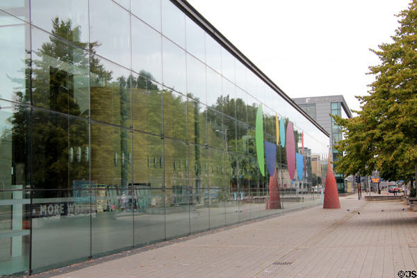 Glass walls of Bristol Aquarium. Bristol, England.