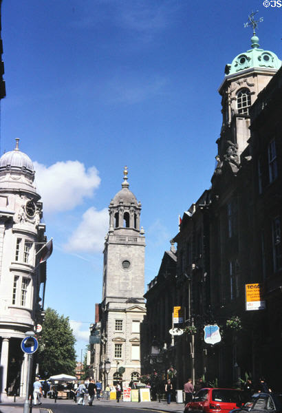 Streetscape of downtown Bristol (mid-1990's). Bristol, England.