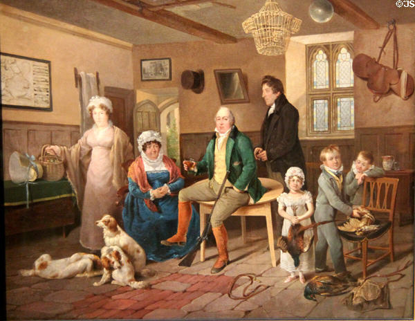 Mr. Ricketts' Return from Shooting painting (c1816) at Bristol Museum & Art Gallery. Bristol, England.