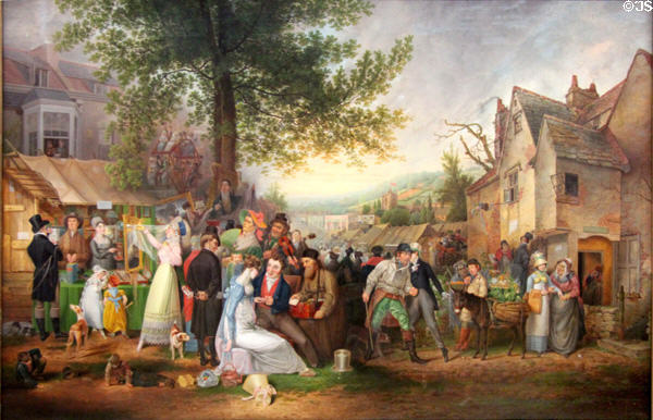 St James's Fair Bristol painting (1824) by Samuel Colman at Bristol Museum & Art Gallery. Bristol, England.