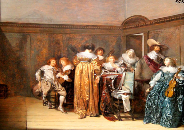 Dutch Cavaliers & their Ladies making Music painting (1631) by Pieter Jacobsz Codde at Bristol Museum & Art Gallery. Bristol, England.