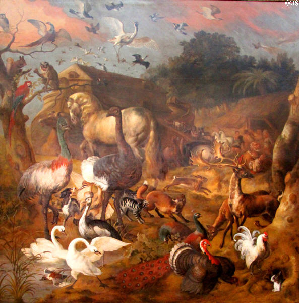 Noah's Ark painting (c1710) by Jan Griffier, the Elder at Bristol Museum & Art Gallery. Bristol, England.