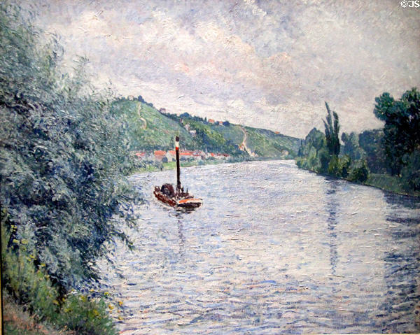 La Frette painting (1924) by Lucien Pissarro while staying on the Seine River at Bristol Museum & Art Gallery. Bristol, England.