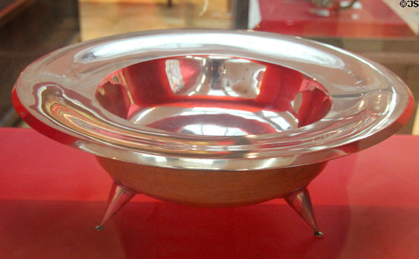 Silver punch bowl (1955) by Gerald Benney to commemorate the 50th anniversary of the Bristol Art Gallery at Bristol Museum & Art Gallery. Bristol, England.