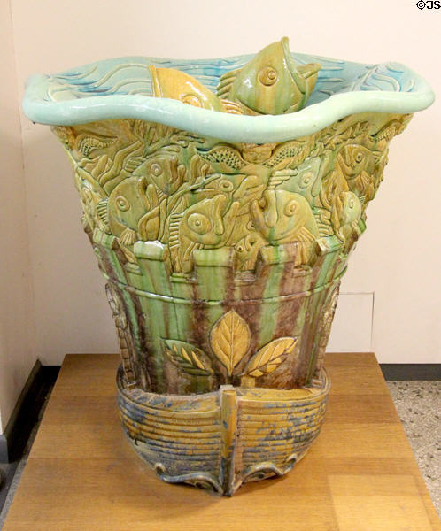 Ceramic model (1993) for bronze drinking fountain which is placed in Castle Park, Bristol made by Kate Malone at Bristol Museum & Art Gallery. Bristol, England.