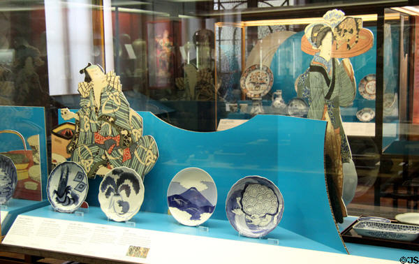 Display of Japanese porcelain plates at Bristol Museum & Art Gallery. Bristol, England.
