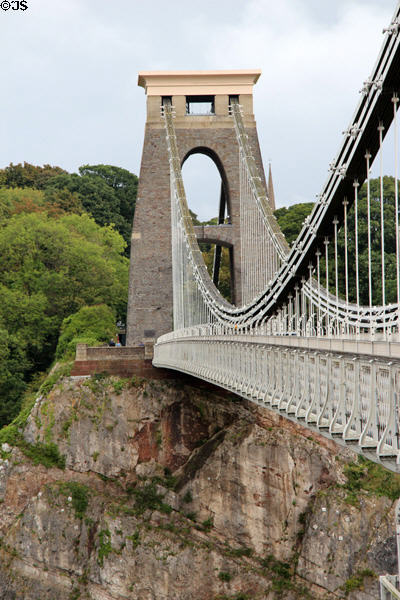 Curves & arches of Clifton Suspension Bridge. Bristol, England.