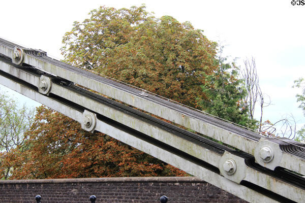 Details of flat cast iron links of Clifton Suspension Bridge. Bristol, England.