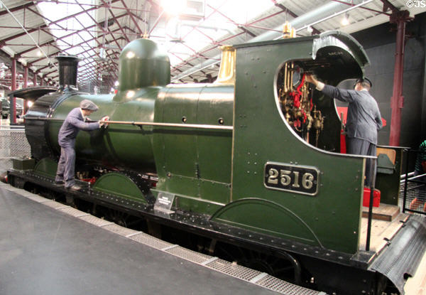 Dean Goods class of locomotive (built late 19h to early 20thC) & designed by William Dean, long time GWR Chief Locomotive Engineer whose engines served in WW I & II at STEAM Museum of Great Western Railway. Swindon, England.