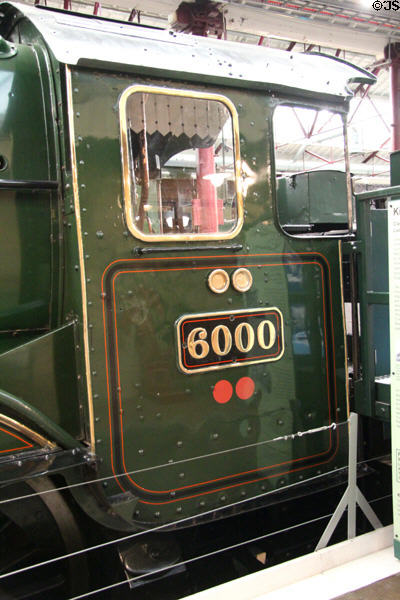Cab exterior King George Locomotive 6000 at STEAM Museum of Great Western Railway. Swindon, England.