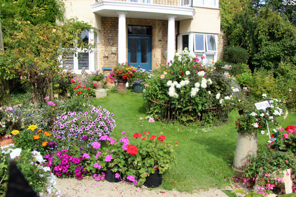 Flowers in front of local home. Burford, England.