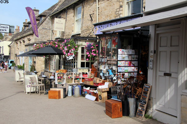 Shops along High Street. Burford, England.