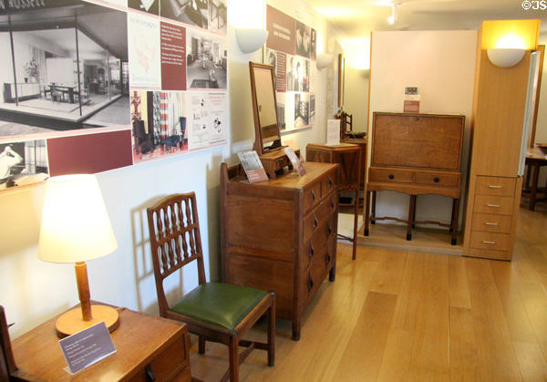Examples of furniture designed by Sir Gordon to be simple & affordable while well designed and good quality at Gordon Russell Design Museum. Broadway, England.