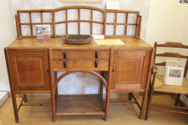 Sideboard (1925) in English Oak with laburnum wood handles designed by Sir Gordon Russell and made by his workshop at Gordon Russell Design Museum. Broadway, England.