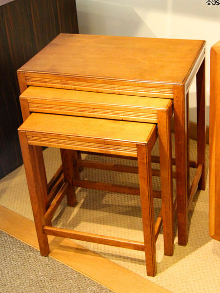 Set of stacking tables at Gordon Russell Design Museum. Broadway, England.