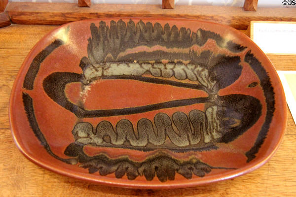 Molded dish (c1970) by Ray Finch, Winchcombe Pottery at Gordon Russell Design Museum. Broadway, England.