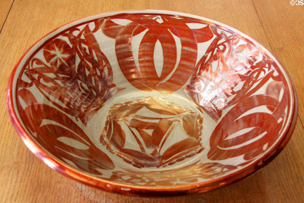 Lusterware bowl (1971) by Alan Caiger-Smith, Aldermaston Pottery at Gordon Russell Design Museum. Broadway, England.