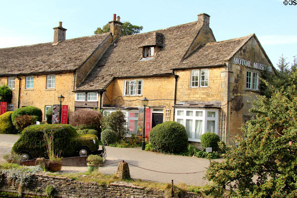 Entrance to Cotswold's Motoring Museum which presents the story of British motoring from earliest days through the post WWII period. Bourton-on-the-Water, England.