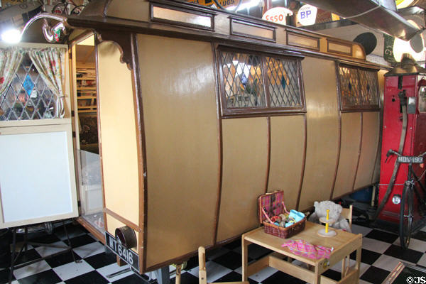 Angela Caravan (1923) with matching small dining table & lattice windows at Cotswold's Motoring Museum. Bourton-on-the-Water, England.
