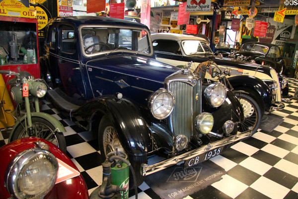 Riley Adelphi (1938) able to reach impressive speeds for the type of automobile at Cotswold's Motoring Museum. Bourton-on-the-Water, England.