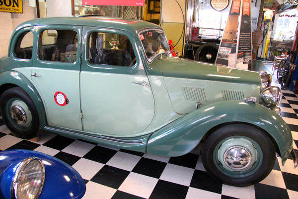 MGY (1950) was designed in the 1930's but did not launch until 1947, hence its pre-WWII look at Cotswold's Motoring Museum. Bourton-on-the-Water, England.