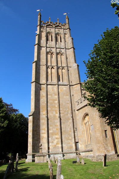 St James Church, remodeled (15thC) in Perpendicular style & known for its soaring tower. Chipping Campden, England.