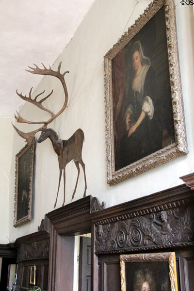 Decorative style of Chastleton House interior. Moreton-in-Marsh, England.