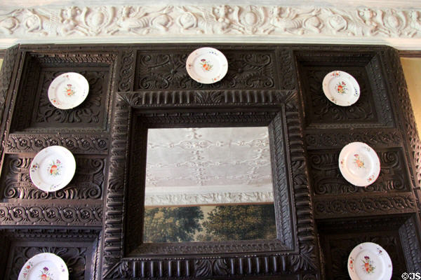 Plate display at Chastleton House. Moreton-in-Marsh, England.