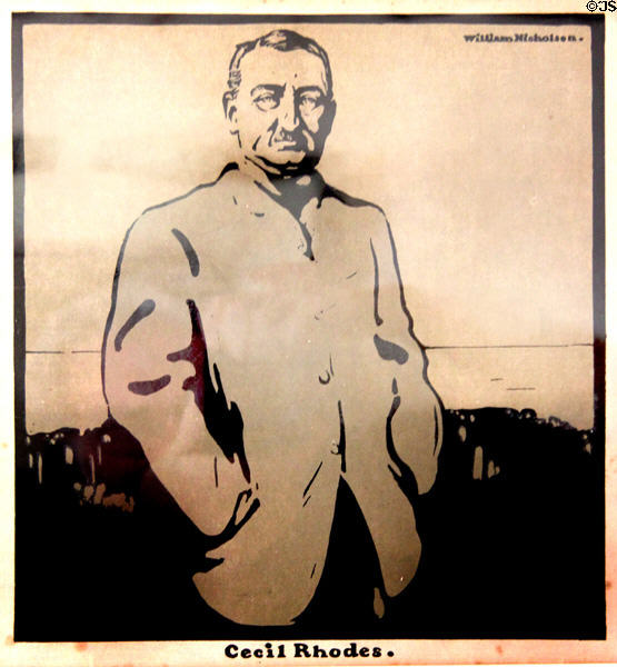 Sketch of Cecil Rhodes by William Nicholsen at Chastleton House. Moreton-in-Marsh, England.