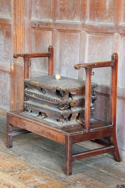 Antique scale for weighing jockeys before a race at Chastleton House. Moreton-in-Marsh, England.