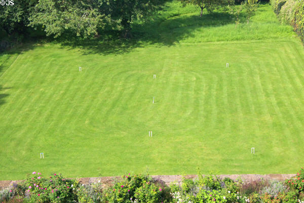 Lawn for playing croquet at Chastleton House. Moreton-in-Marsh, England.