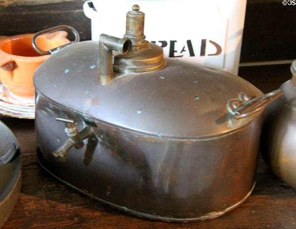Antique boiler, early type of pressure cooker, at Chastleton House. Moreton-in-Marsh, England.