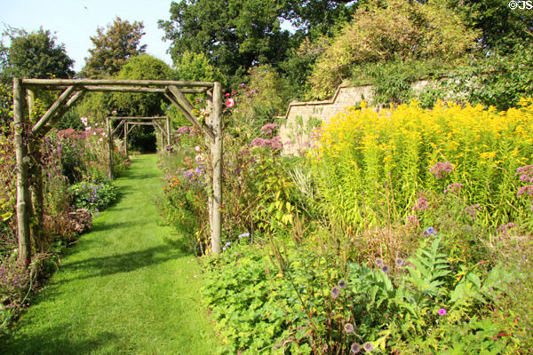 Pathway in garden at Chastleton House. Moreton-in-Marsh, England.