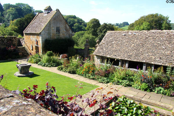 Terraced garden outside of Snowshill Manor. England.